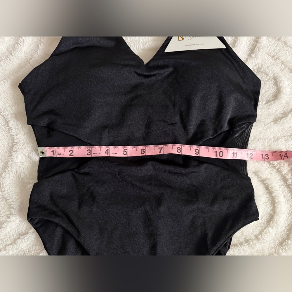BuffBunny Vitamin Sea Black One-Piece Swimsuit w/ Mesh Side Detail, Size S, NWT - Picture 12 of 12